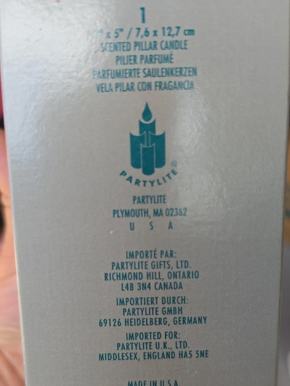 Vintage PartyLite Scented Pillar Candle
